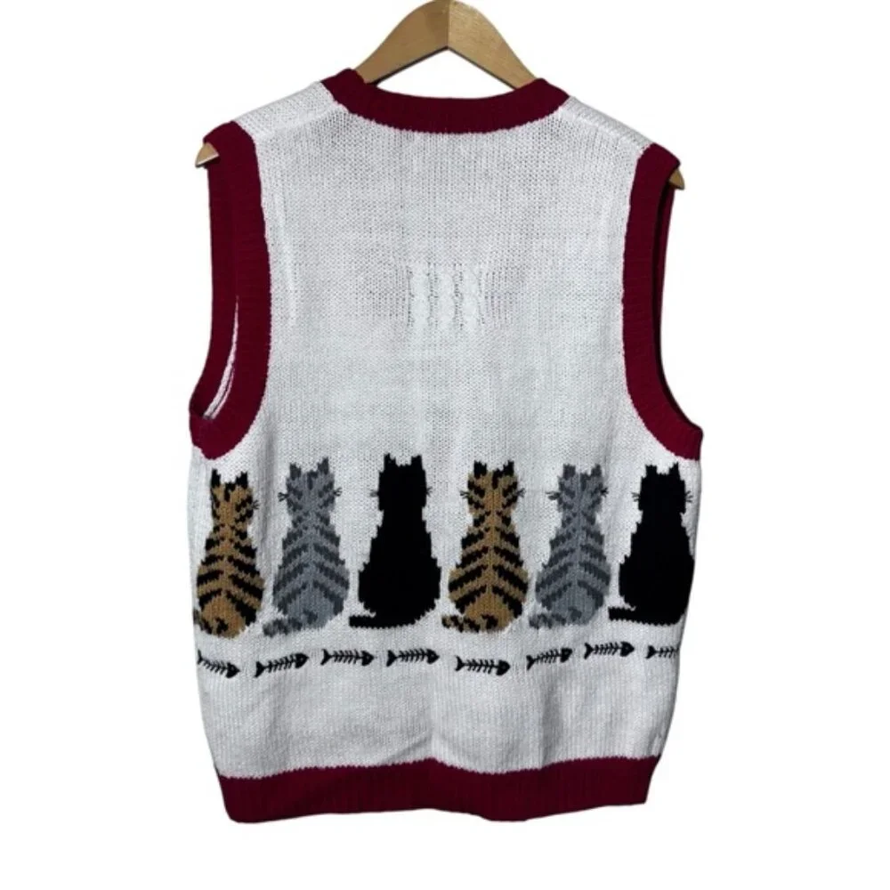 Vintage Marisa Christina Vneck Knit Button Front Vest Size Large - Picture 2 of 9